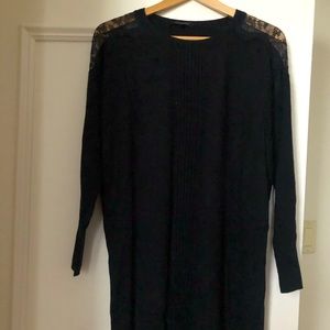 Black dress with lacy shoulders